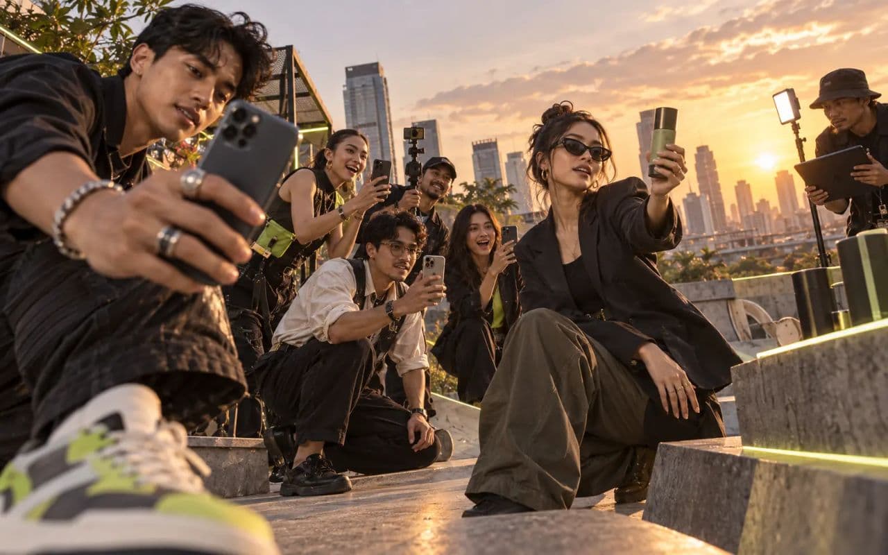 Creators shooting UGC content